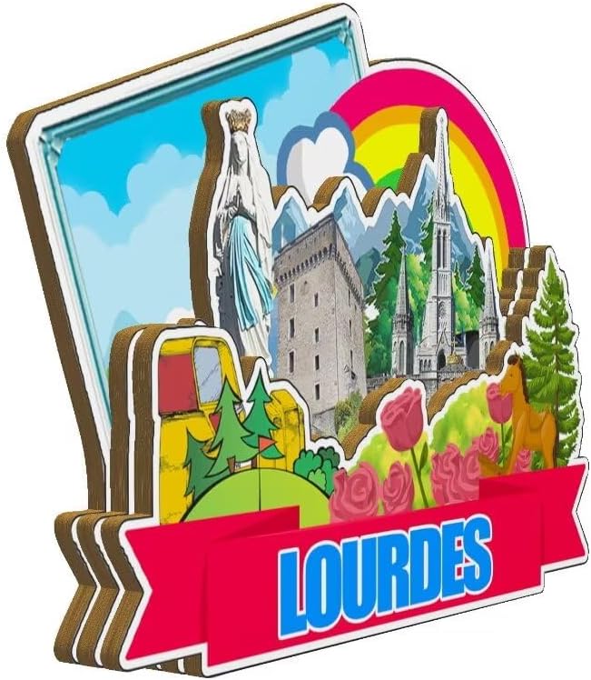 Lourdes Occitanie France Magnet Fridge Magnet Wooden 3D Landmarks Travel Collectible Souvenirs Decoration Handmade -3940 image 2