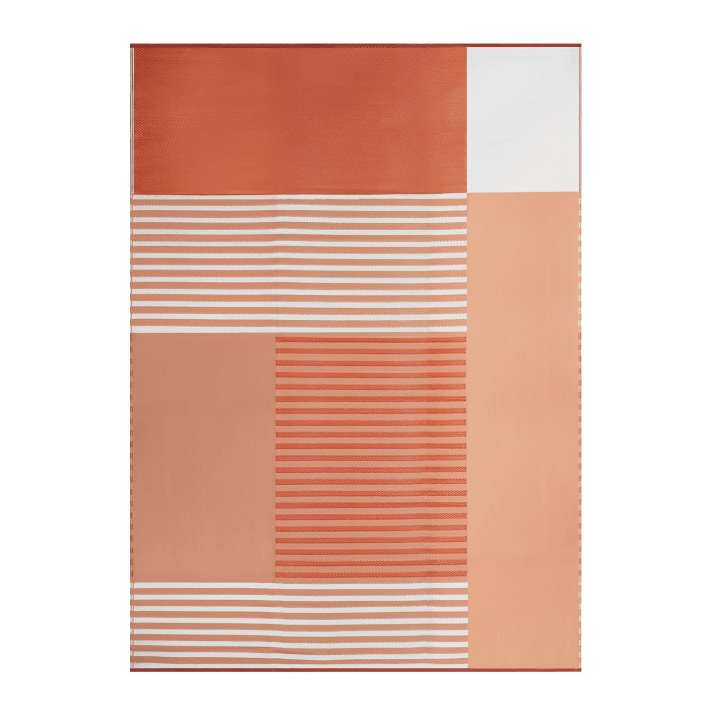 IDMarket - Tapis extérieur GEOMETRIQUE Terracotta 270 x 370 CM
