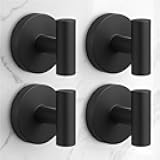 Heavy Duty Suction Cup Hooks for Glass Window,Tile,Mirror,Removable Shower Hooks for Inside Shower,Metal Towel Hooks for Bathroom,4 Pack(Black)