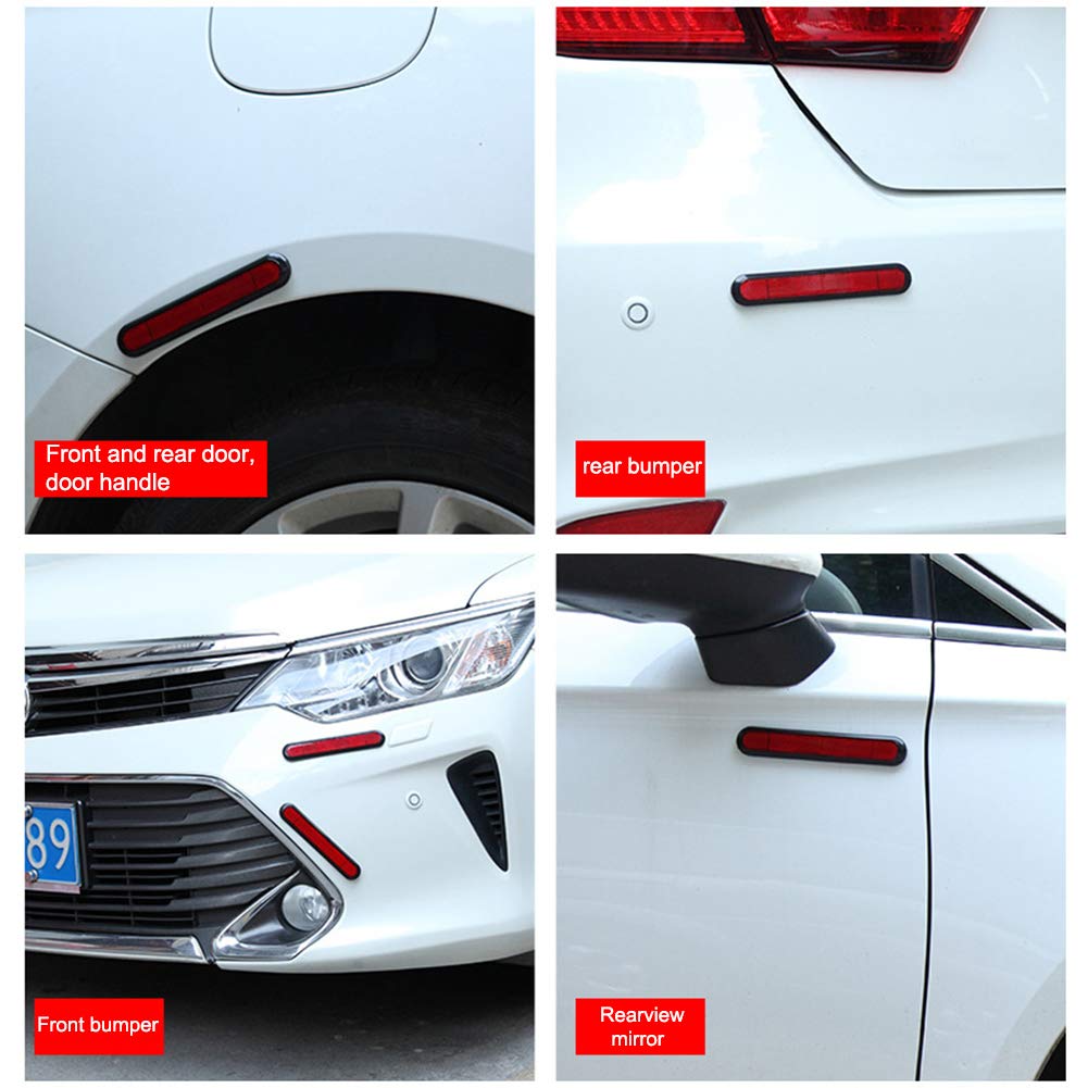 Auto Reflektor Aufkleber 3cmx90cm Karosserie ,Außen ,Stoßstange , Aufkleber Rot