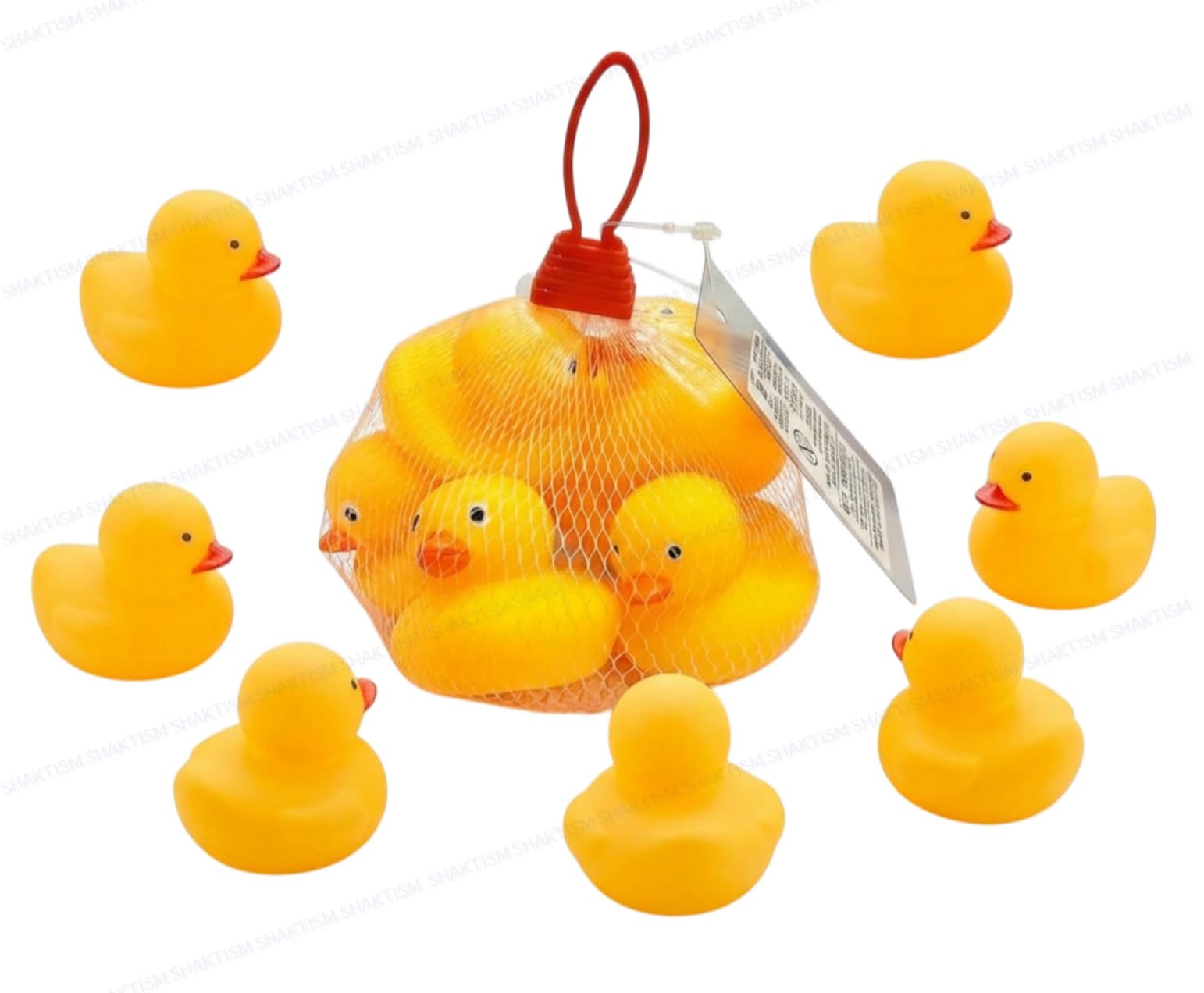 Bath Duck Toys Yellow Rubber Ducks, 6 PCS Squeaky Floating Set for Babies & Toddlers, BPA-Free, 3 Months+ (Yellow-Duck)-picture-27