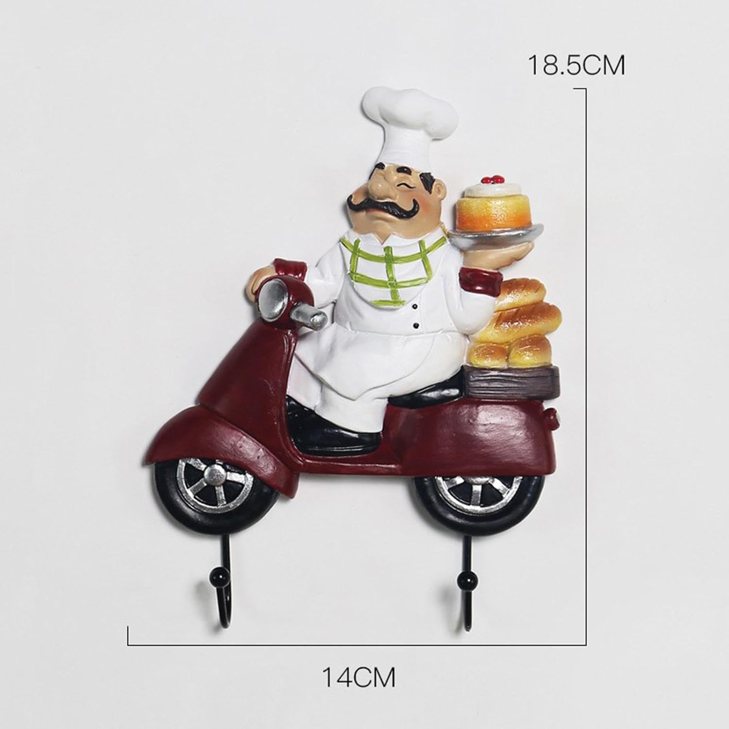 Generic Chef Figurine Wall Hook Wall Mount Rack Hook Wall Art Decor, Wall Hanger Utility Hook for Cap Oven Gloves, Home Decoration, Style A, Optional