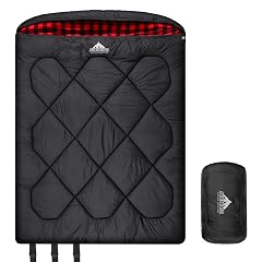 AGEMORE 0 Degree Double Sleeping Bag for Adults Cotton Flannel Lined 2 Person Queen Size Warm Sleeping Bag