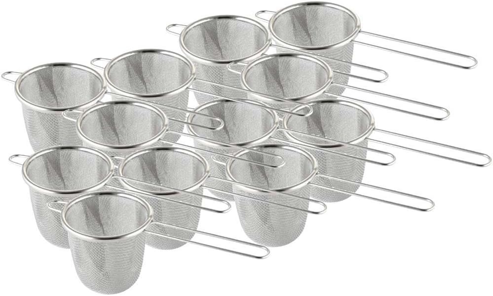 Nagao Tea Strainer, Deep Type, Double Layer, Small, Set of 12, 18-8 Stainless Steel, Made in Japan