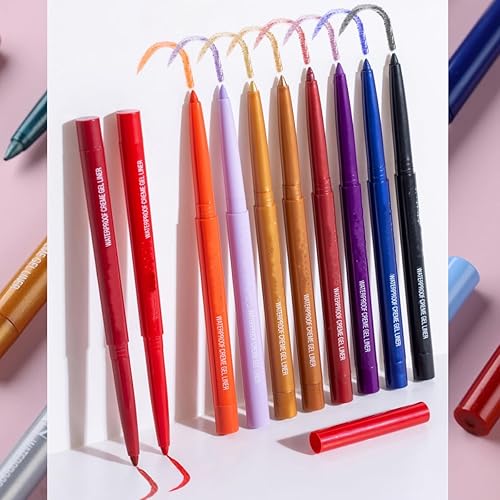 Miniatura 6 de ONarisae delineador de ojos lápiz impermeable retráctil delineador de ojos cremoso pigmentado a prueba de manchas delineador de ojos pluma Shimmer