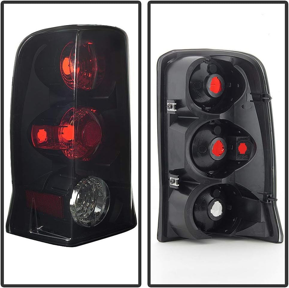 ACANII - For 2002-2006 Cadillac Escalade Black Smoked Tail Lights Brake Lamps Pair Replacement Driver & Passenger Side