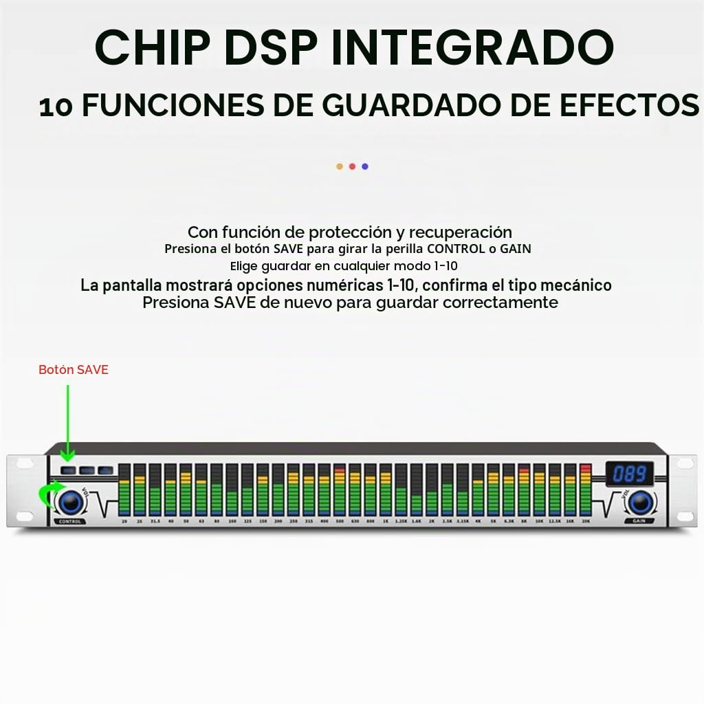 Mejora tu experiencia de audio con el ecualizador gráfico profesional de 31 bandas. Audio digital y ecualizador de - Perfecto para un control de sonido óptimo