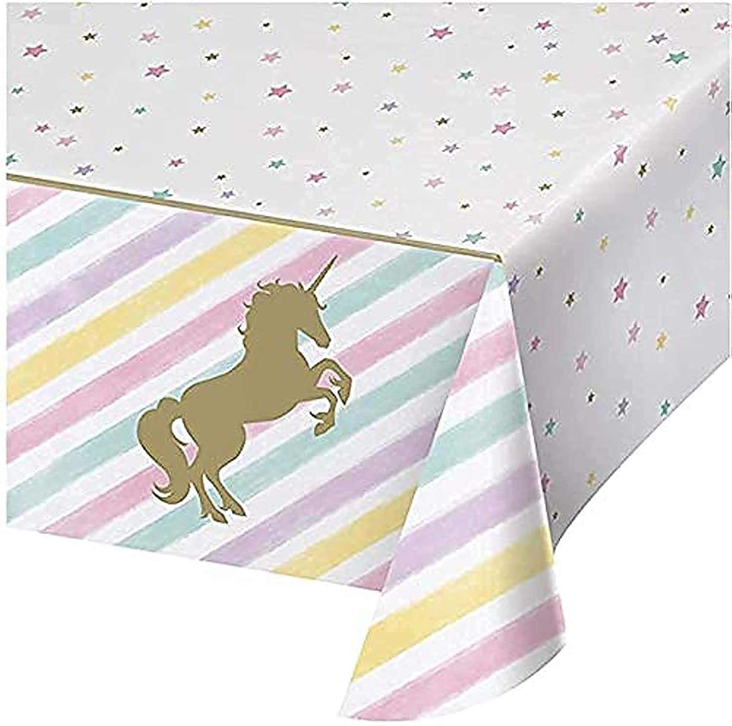 Unicorn Plastic Tablecloth Unicorn Birthday Party Supplies Disposable Table Covers Cute Unicorn Party Decorations for Girls and Baby Shower (1 Piece)