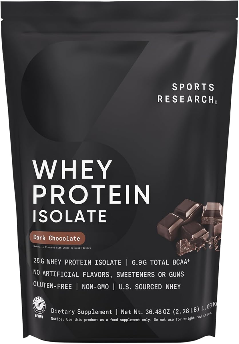 Aislado de proteína de suero en polvo, chocolate amargo (bolsa de 2 libras) | 25 g de proteína alimentada con pasto de EE. UU. por cucharada | Aminoácidos esenciales y BCAA | Sin saborizantes ni gomas artificiales, <1 g de azúcar, 25 porciones