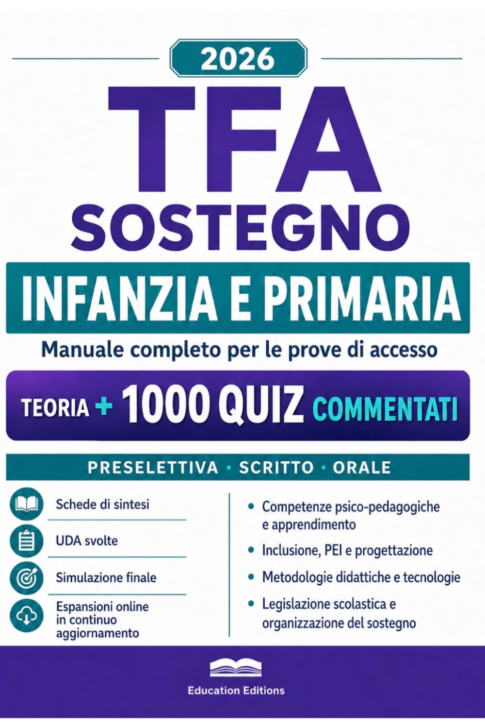 TFA Sostegno Scuola dell’Infanzia e Primaria: Manuale Completo per le Prove d’Accesso ai Percorsi di Specializzazione con Teoria e Quiz Commentati (Vincere i concorsi)