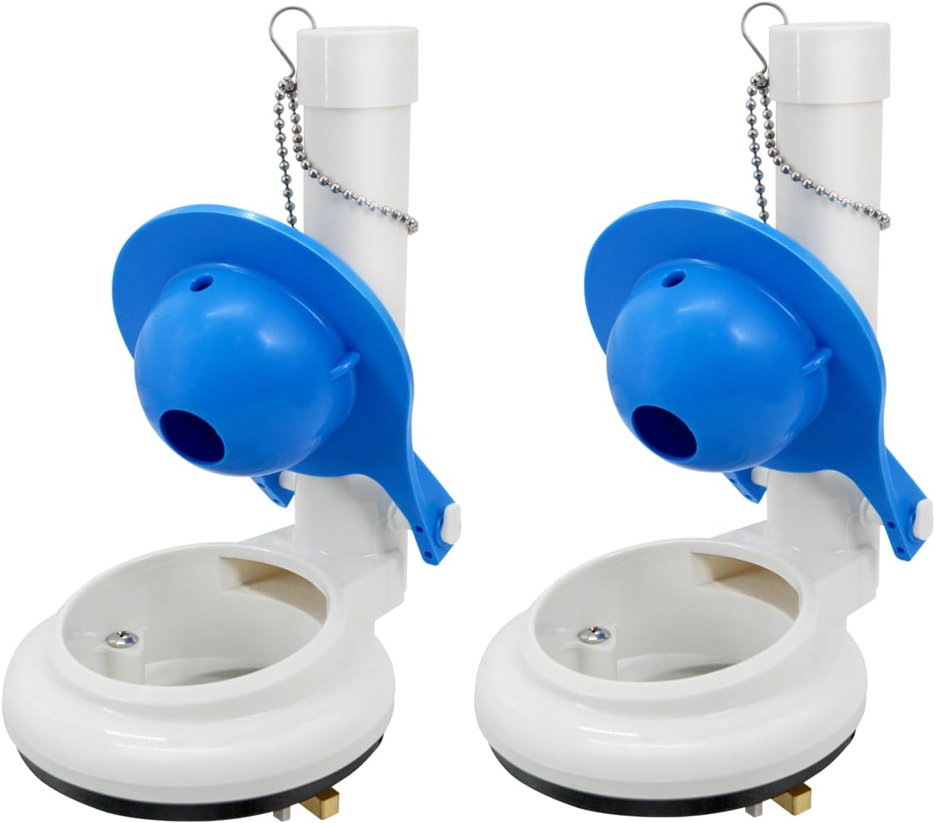 Toilet Flush Valve Assembly for One-Piece Toilets with Flapper and Chain 3-Inch Replacement Parts,2-packs, Repair Kit, Easy Install.