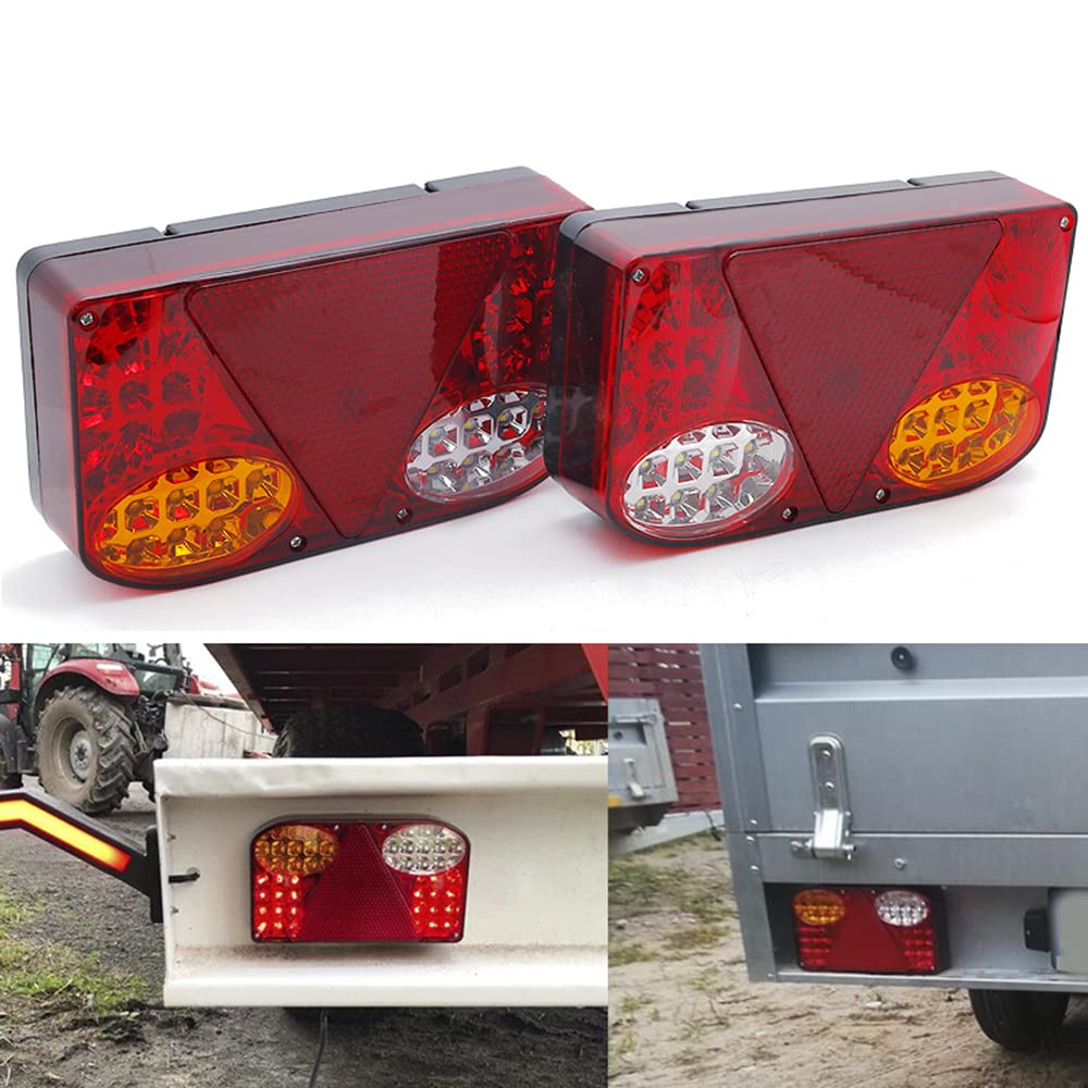 2pcs Oświetlenie Tylne Lampy Ogonowe Wskaźnik 12v Led Samochodowy Ciężarówka Tylna Tylna Postój Hamulca Sygnał Lampa Sygnałowa Wskaźnik Do Przyczepy Ciężarówki Van Lorry