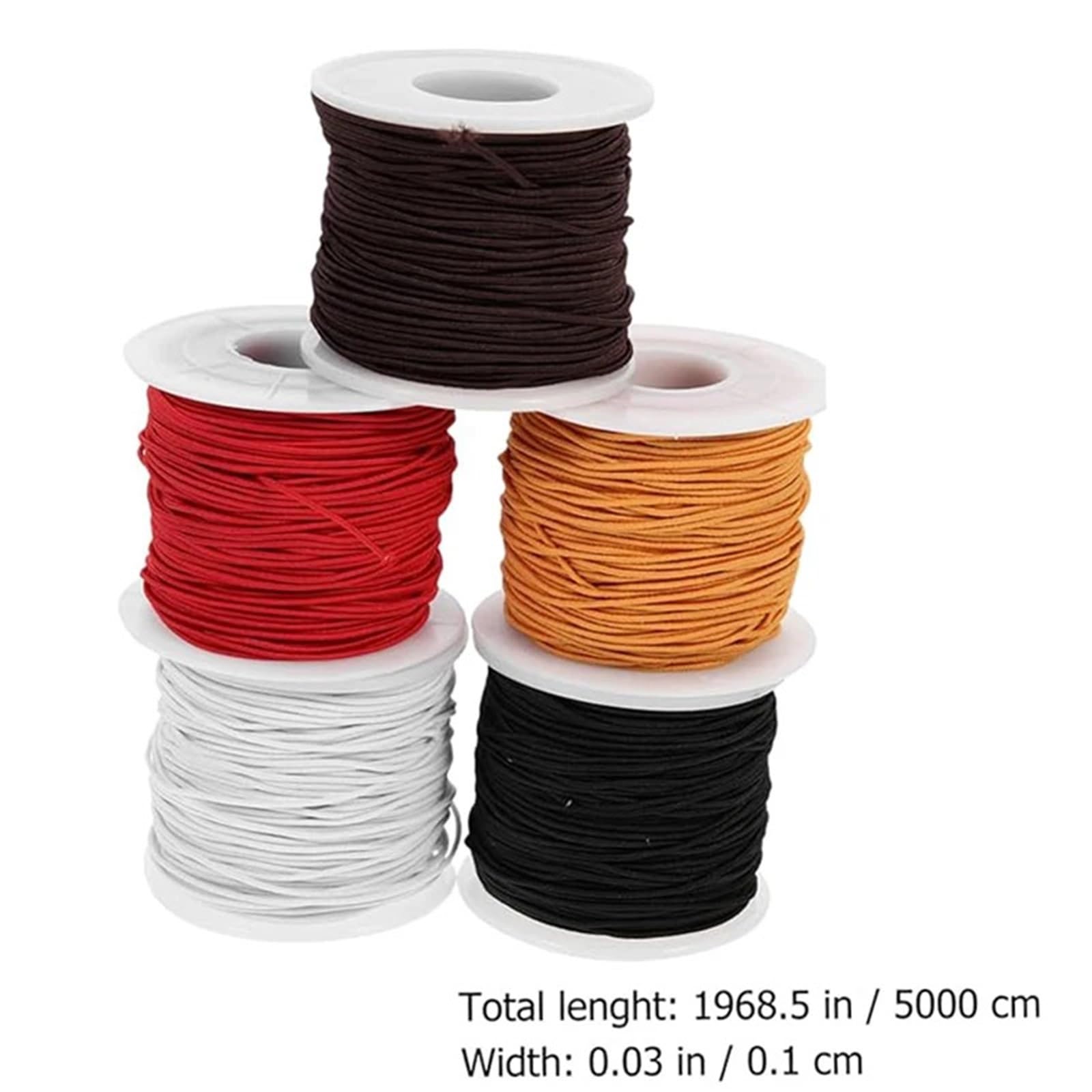 Elastyczny sznurek do bransoletek 1mm rozciągliwy wyrobu biżuterii nici DIY zapasy rzemieślnicze 50 metrów na rolkę naszyjnik szycia koraliki(Black)
