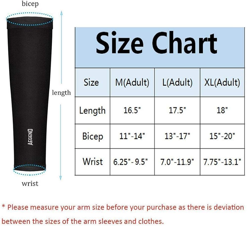 Aegend Sun Protection Cooling Arm Sleeves for Men Women