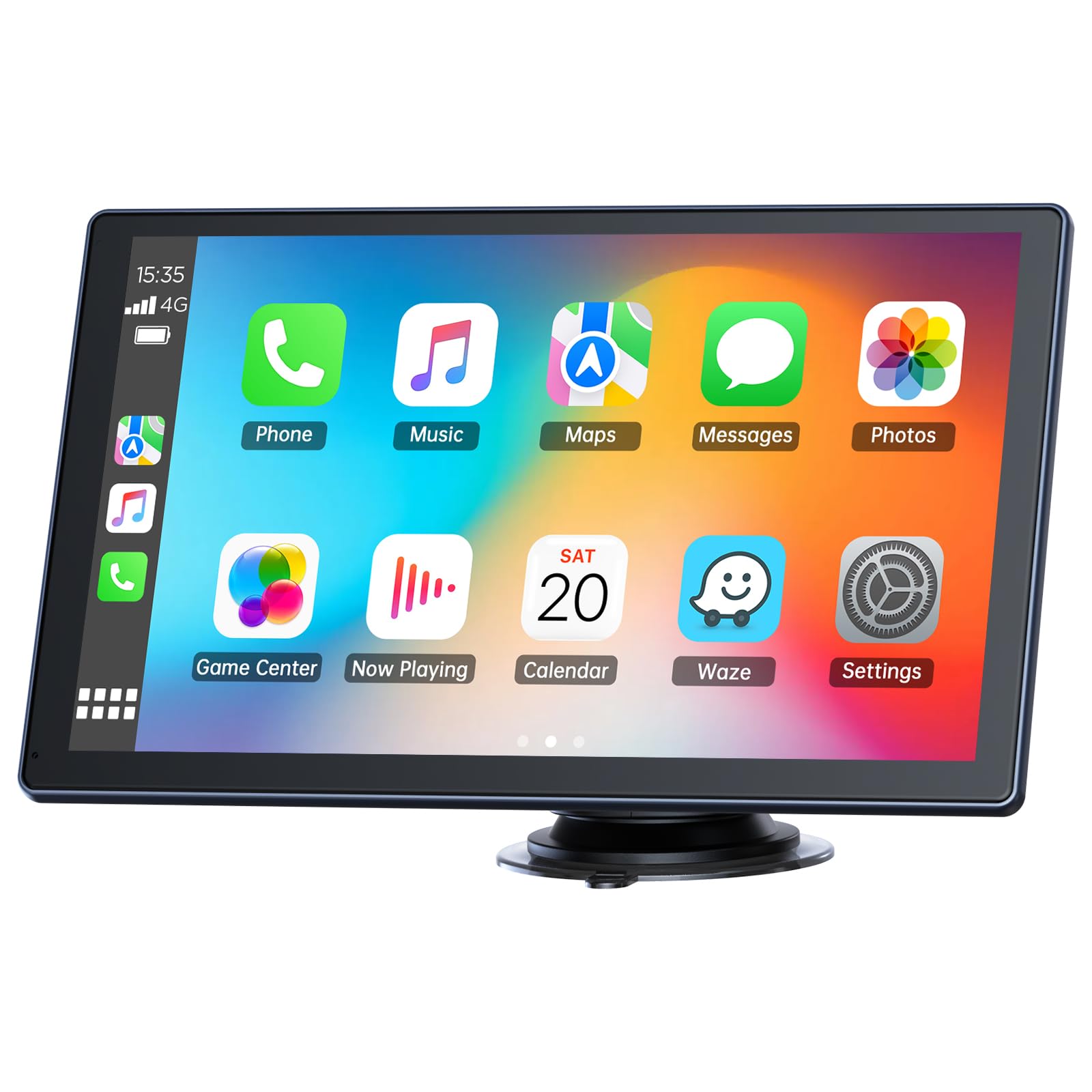 9 inch Carplay Screen for Car with Wireless Carplay Android Auto, Portable Carplay for Apple with Live Navigation, Mirror Link, Voice Control,IPS Touchscreen,Handsfree Call, Bluetooth, AUX,FM