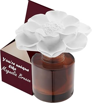 Room Scen Gift Set, Essential Oil Magnolia Breeze 1.7 fl.oz|50ml and Diffuser, 60-Days Natural Air Freshener Non-Toxic Strong Fragrance Big Flower Diffuser Make Home Smell Good