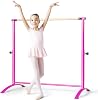 GOFLAME Ballet Barre Portable, 51” Freestanding Dancing Bar with 4-Position Adjustable Height for Kids & Adults, Fitness Stretching Bar with Foot Pads for Home, Gym, Dance Room, Easy Assembly