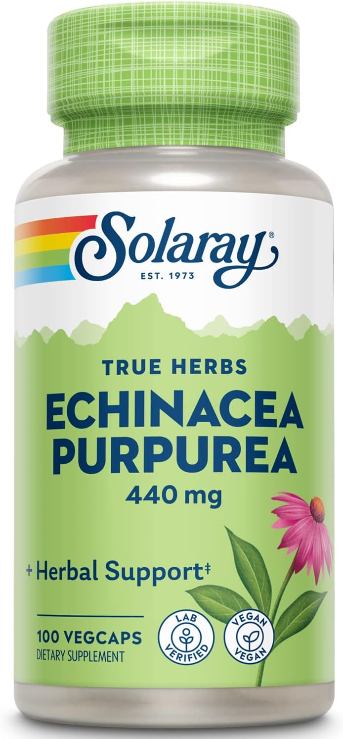 SOLARAY Echinacea Purpurea Root 440 mg | Healthy Immune & Respiratory Function Support | 100 VegCaps