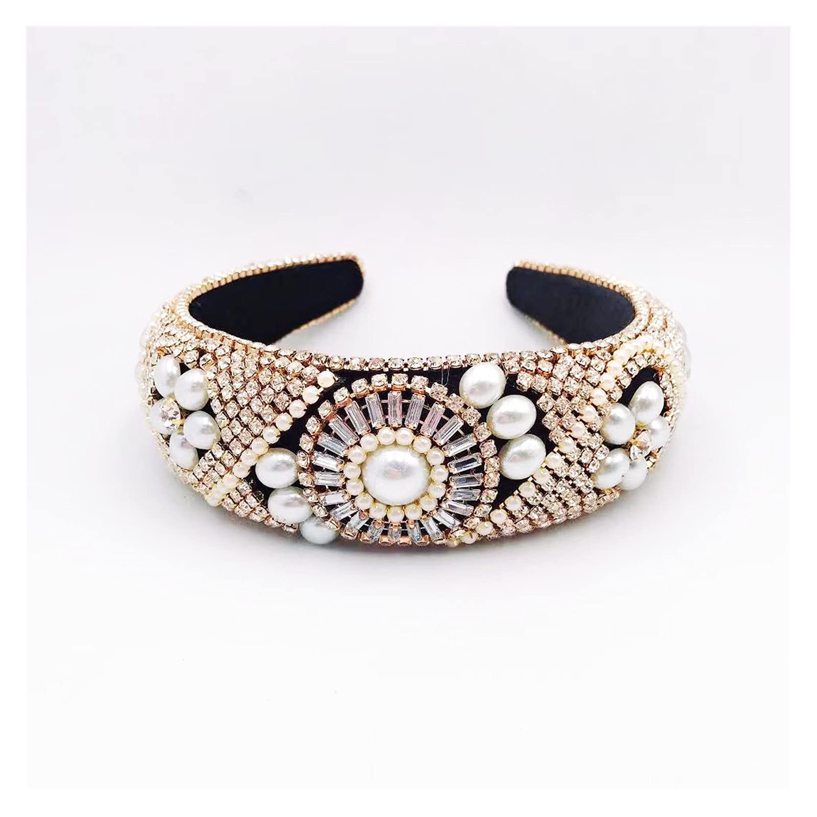 Handgemachte Kristall Bunte Strass Stirnband Frauen Mädchen Mode Schwamm Samt Haar Zubehör Blume Haarband