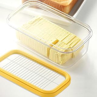 Butter Keeper with Lid Cutter Slicer, Butter Dish Sealing Silicone Lid Butter Slicing Box for Easy Cutting and Storage Butter Cheese Container
