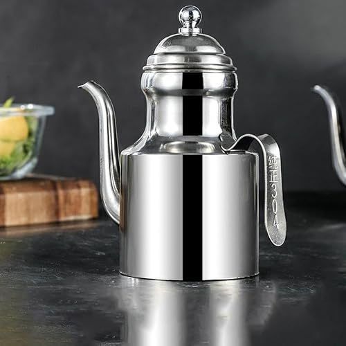 Miniatura 9 de KALLORY Olla de aceite de acero inoxidable Dispensador de aceite Cruet Bacon Botella de salsa de soja Cenicero Contenedor de aceite Olla de