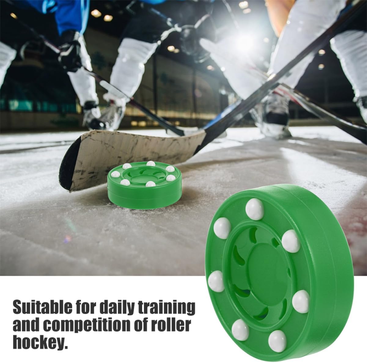 Outanaya 2pcs Reusable Ice Hockey Puck Roller Hockey Puck Street Bulk Indoor Parts Balls
