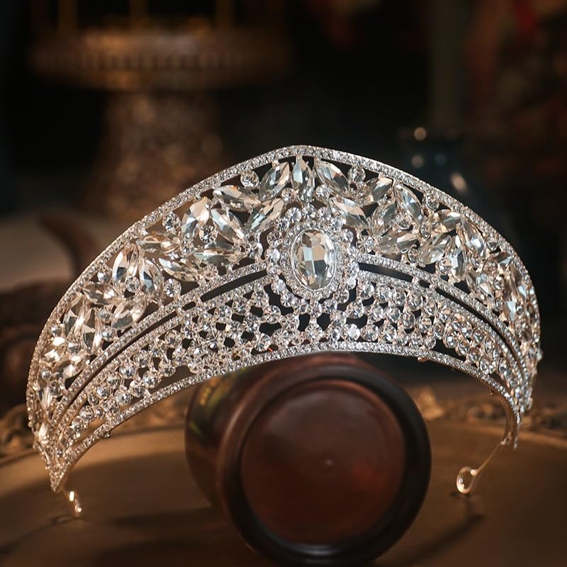 Corona di Cristallo Diadema nuziale di cristallo Corona Principessa compleanno for adulti per la festa