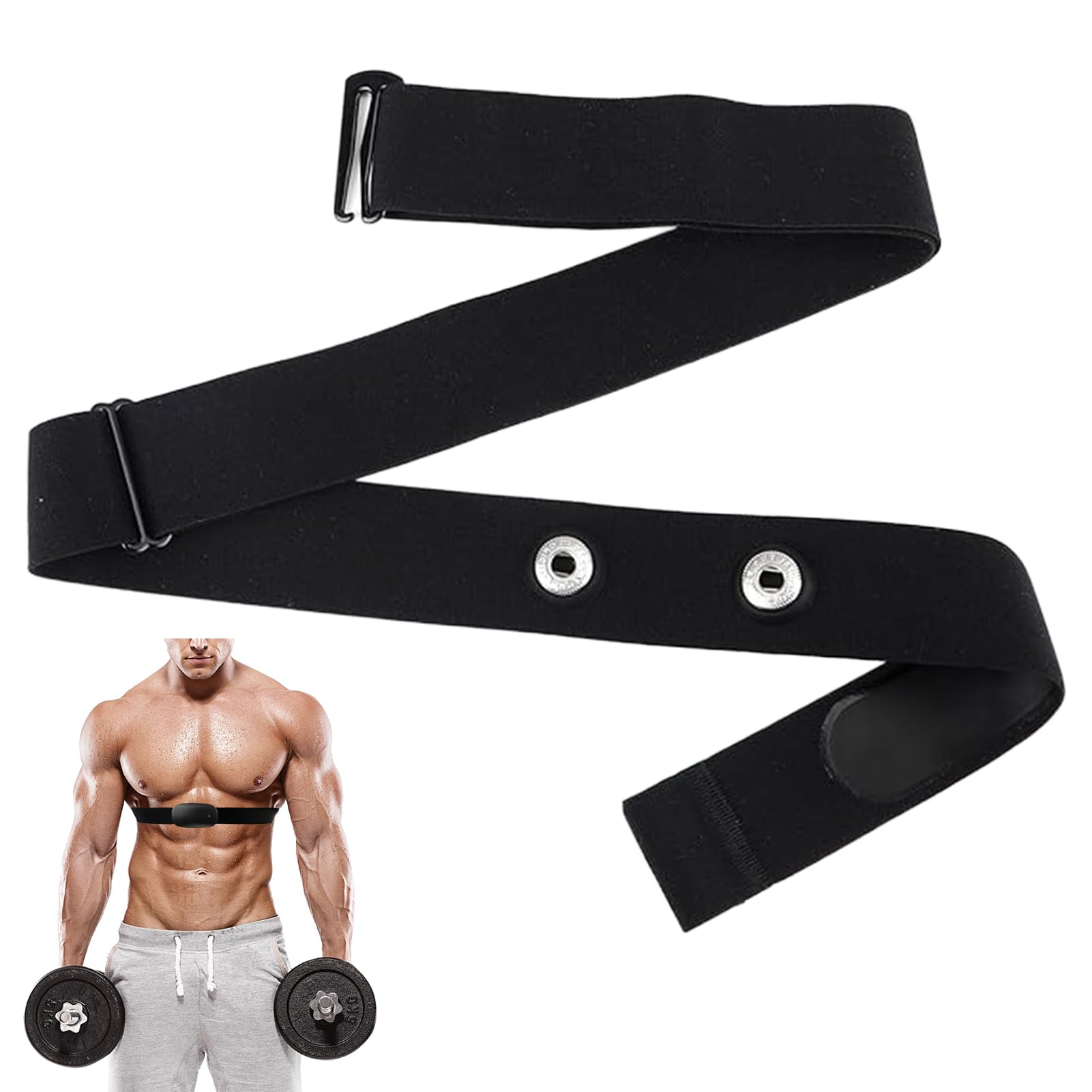 Banda de cardio elástica ajustable de 65 cm a 98 cm, correa de repuesto de tela premium de nailon y spandex con enganche de distancia de 45 mm para entrenamiento cardiovascular