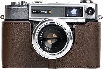 Handmade Genuine Leather Half Camera Case Bag Cover Coffee Color for Yashica Minister D