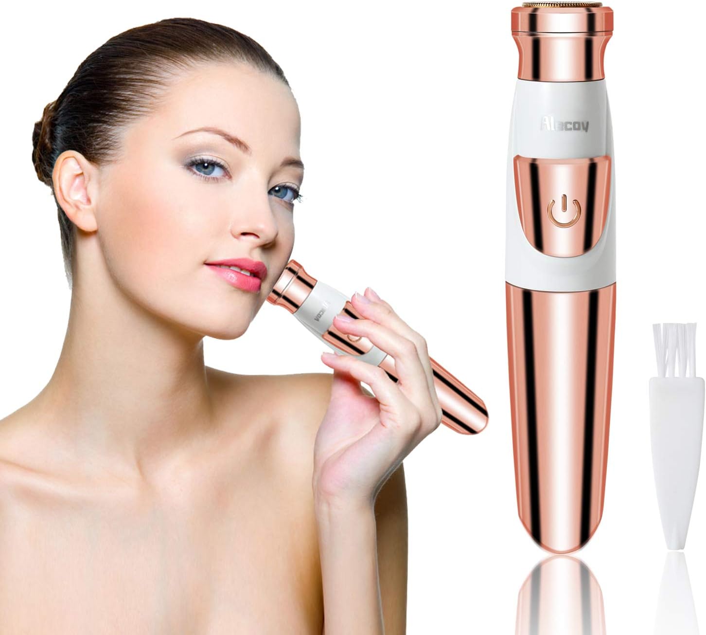 Facial Hair Remover for Women Painless Face Razors Electric Portable Facial Hair Removal for Lip Chin Cheeks Neck Ladies Trimmer Waterproof Epilator for Women with Brush