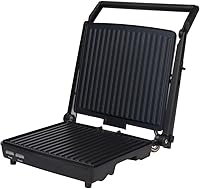 Vista 9 de Courant Panini Press Gourmet Sandwichera, diseño súper delgado con mango plegable, parrilla de 4 porciones con placas antiadherentes, se abre 180°