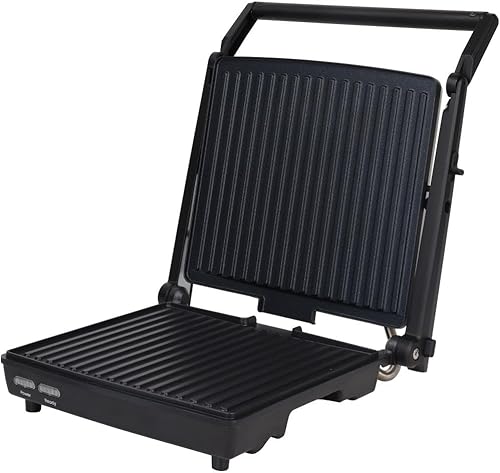 Miniatura 9 de Courant Panini Press Gourmet Sandwichera, diseño súper delgado con mango plegable, parrilla de 4 porciones con placas antiadherentes, se abre 180