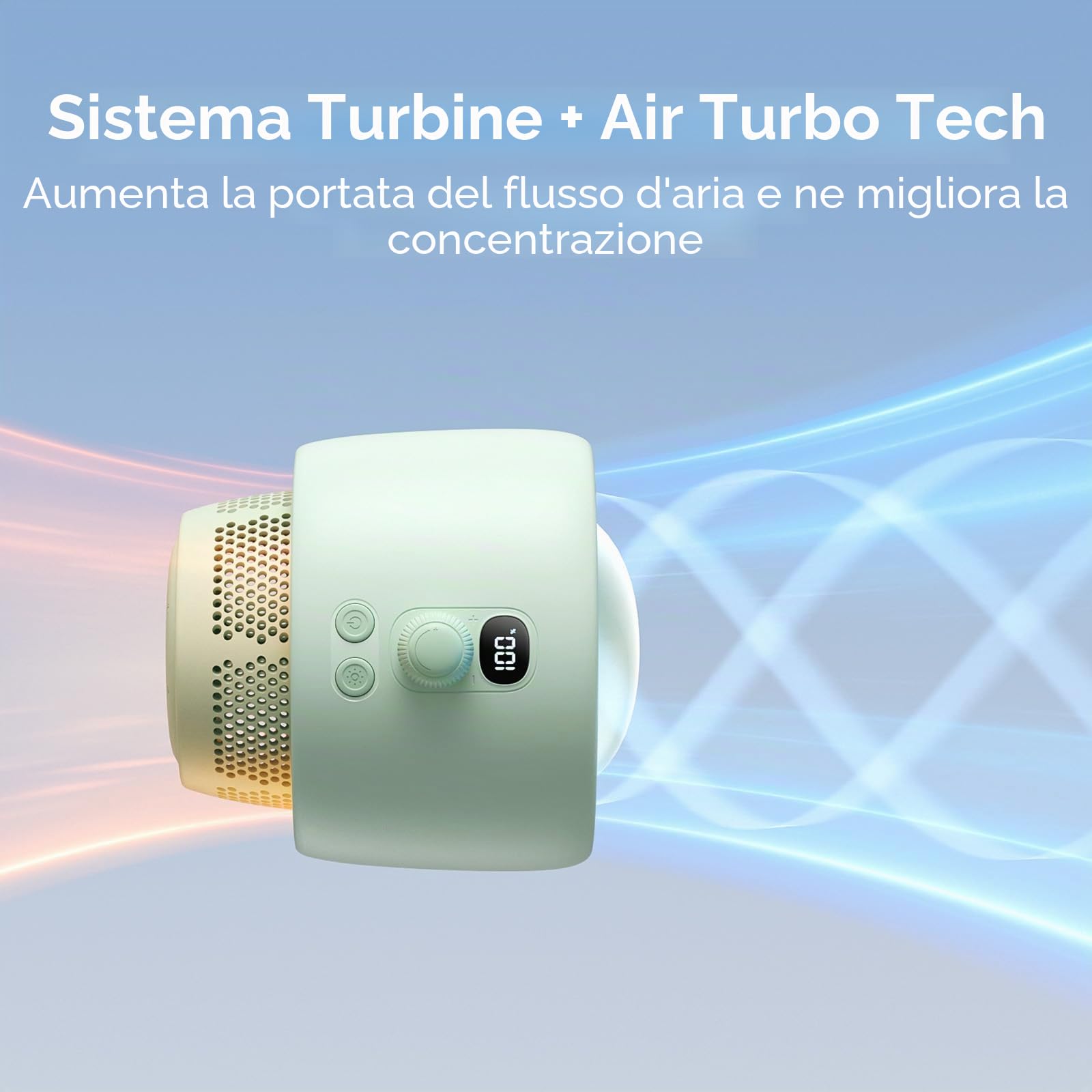 JISULIFE Ventilatore per passeggino grande, batteria senza pale, per culla, portatile ricaricabile per scrivania, raffreddamento del seggiolino auto con purificazione dell'aria e tecnologia turbo