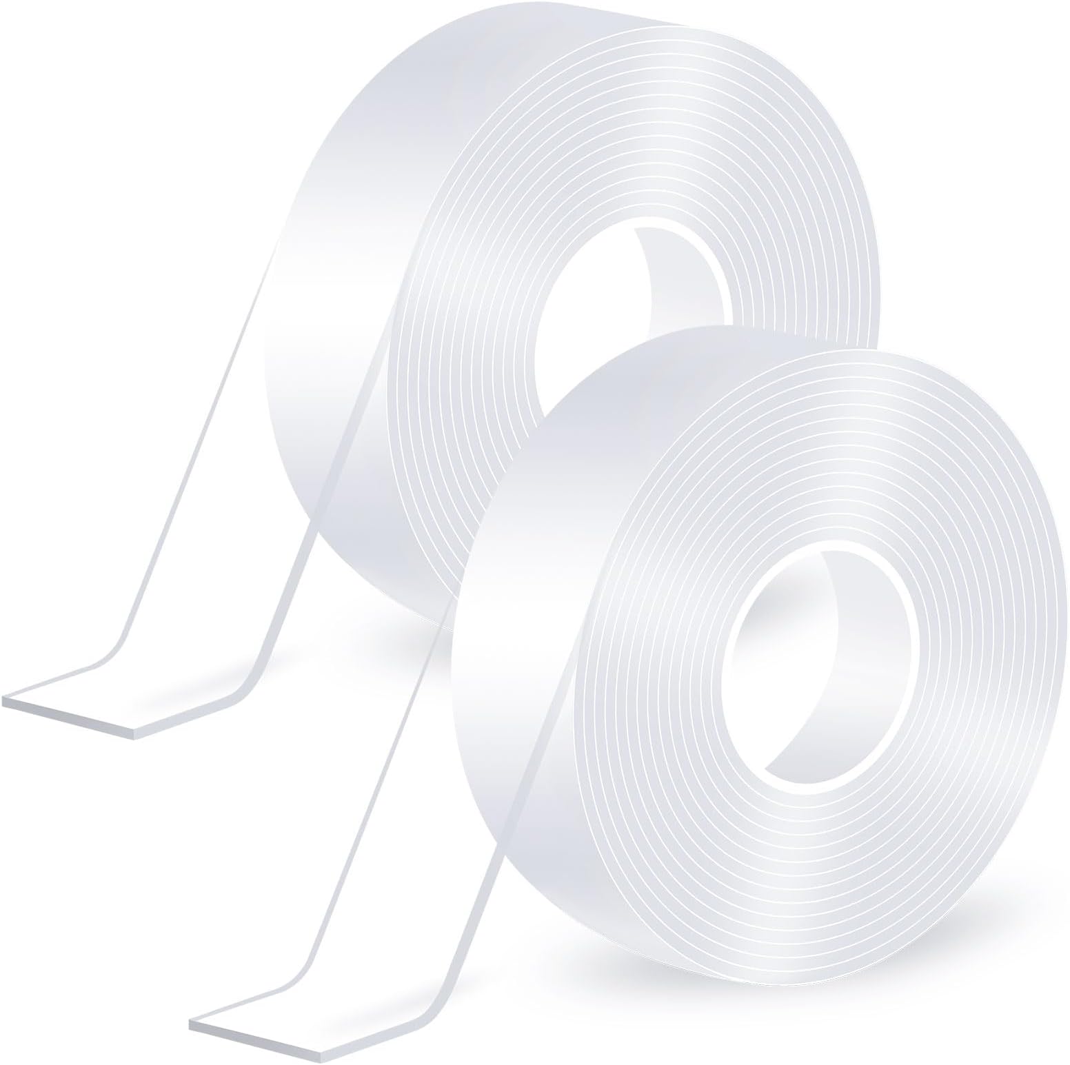 Double Sided Tape Heavy Duty,(6mx2cmx2mm,2Rolls) Strong Double Sided Mounting Nano Tape,Multipurpose Clear Adhesive Picture Hanging Strips,Removable Adhesive Sticky Tape for Poster Walls Decor Carpet