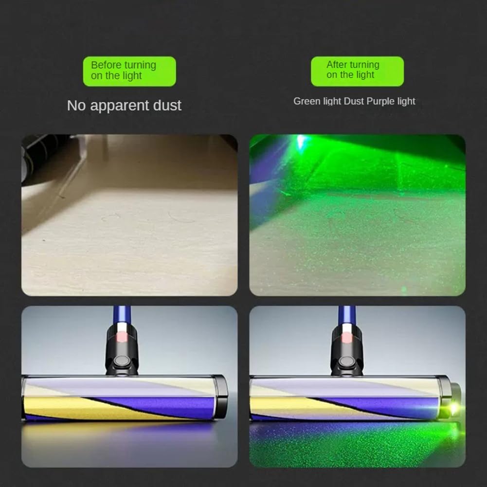 Luces de Visualización de Polvo para Aspiradora Lámpara LED con Visualización de Polvo de Mascotas Claramente con Batería Accesorio Universal para Aspiradora-A