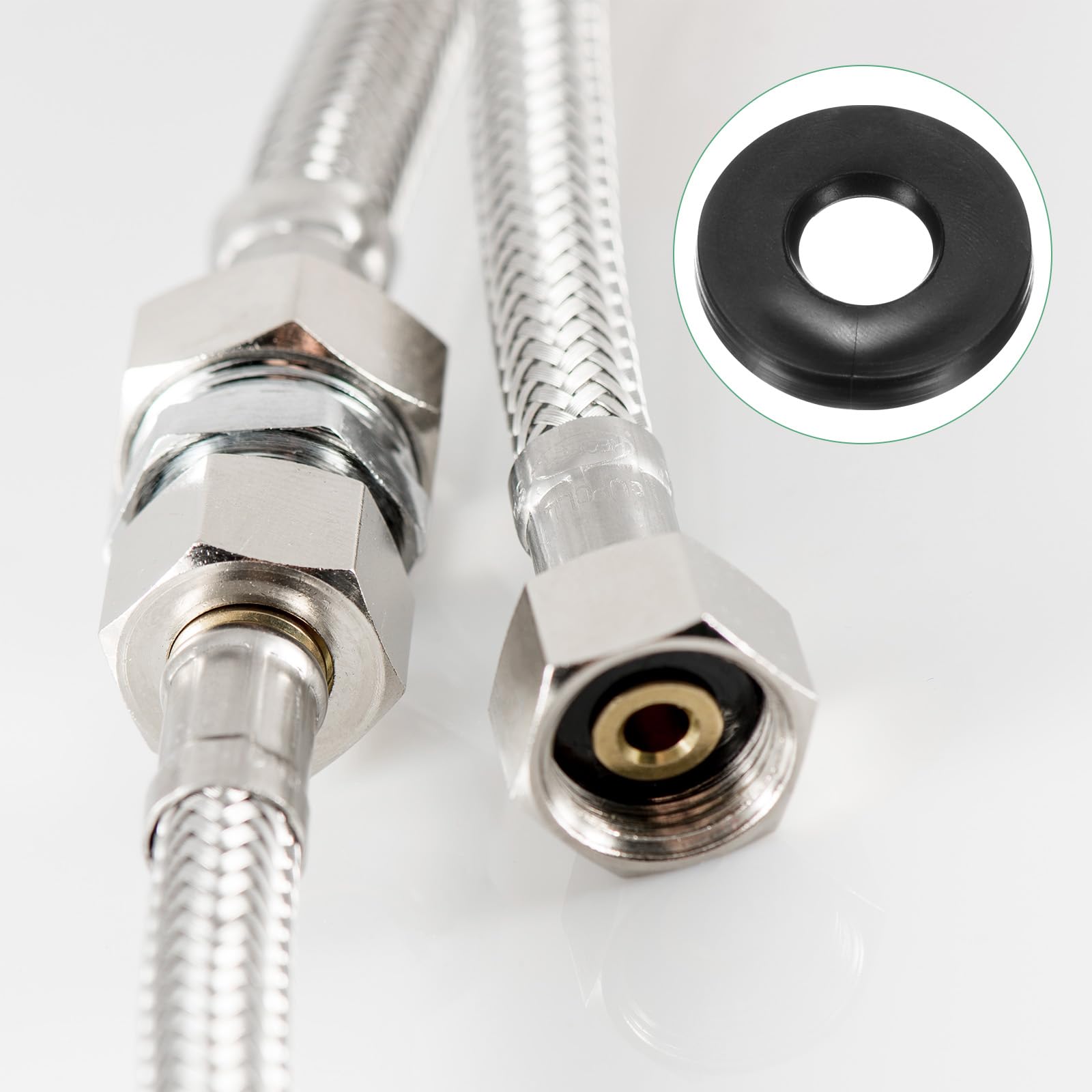 M METERXITY 60-Pz Kit Assortito Guarnizioni Gomma Nera M5, Rondelle Piane Gomma 5mm Id 11mm Od 1.6mm Spessore, Guarnizioni per Tubi Doccia per Viti/Rubinetti Domestici/Tubi Giardino Gomma