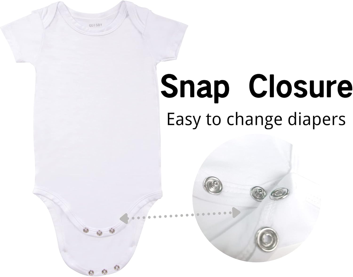 GUISBY Baby Short Sleeve Bodysuits, Rayon Summer Newborn Infant Boys Girls 0-24 Months - Image 3
