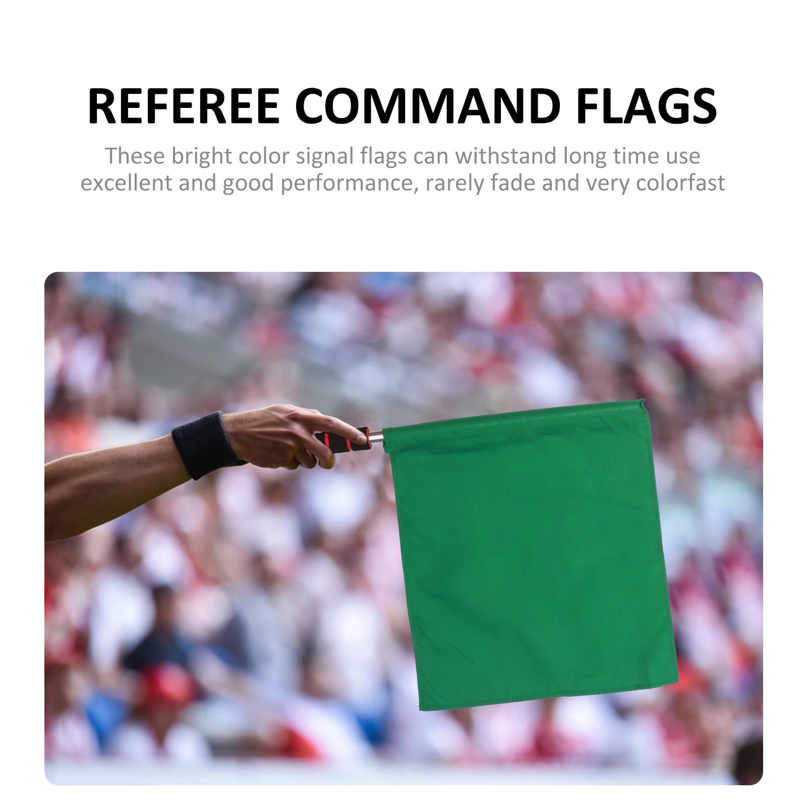 Garneck Lot de 4 drapeaux d'arbitre de course - Drapeaux de compétition sportifs portables (jaune, rouge, vert)