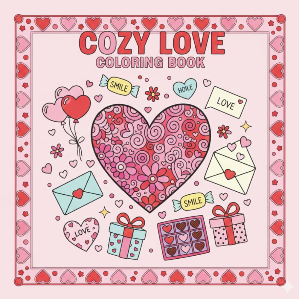 Cozy Love Coloring Book: Bold, Beautiful Valentine Coloring Pages for Ultimate Relaxation