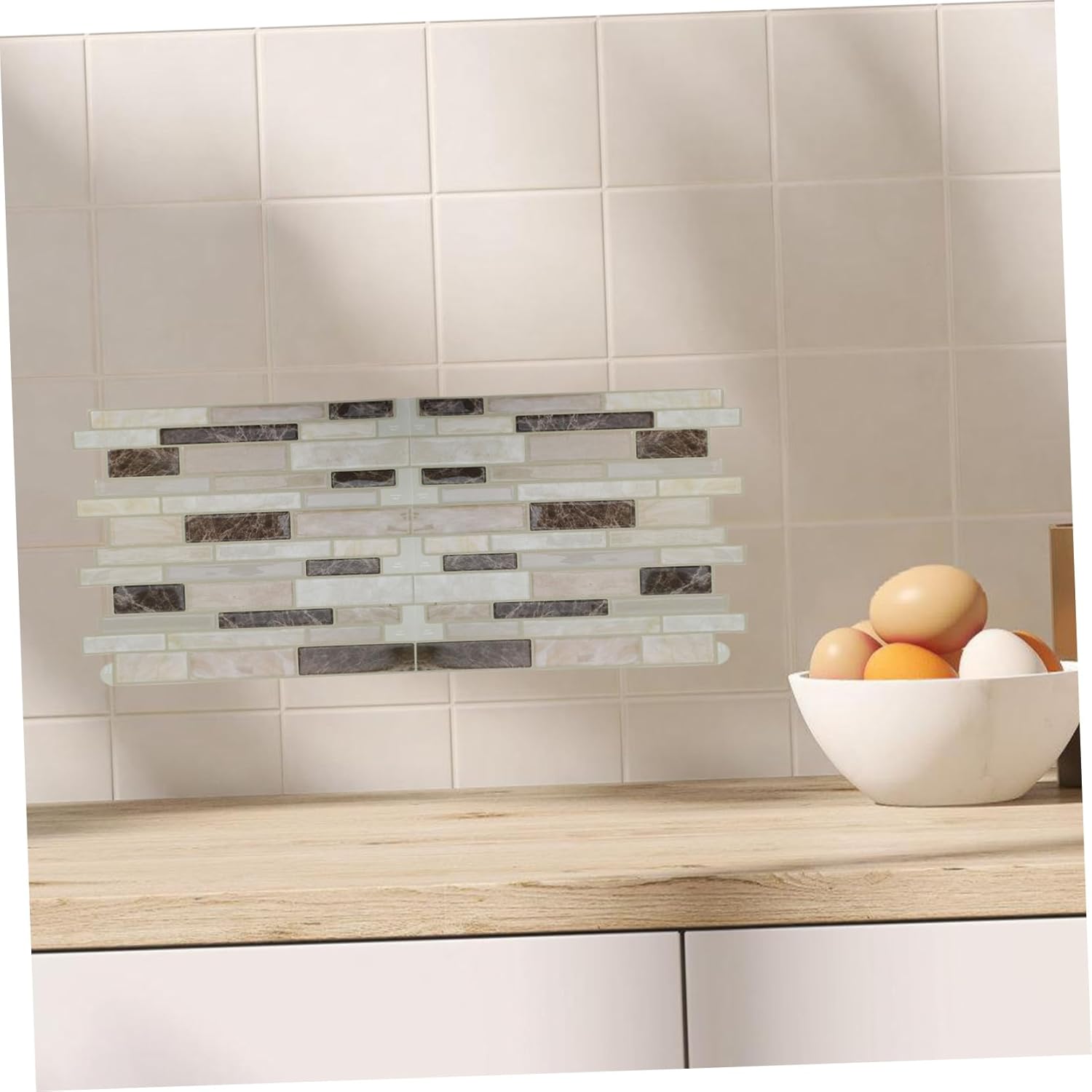 STOBOK 10pcs Marble Wall Stickers Self Adhesive PVC Tile Decals for Kitchen Bathroom Decor Elegant Marble Design User Friendly Installation Scratch Resistant