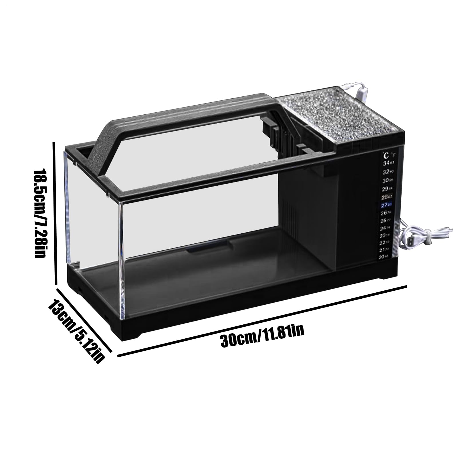 Kit Acquario Completo - Acquario per Pesci con Luce a LED e Pompa Acqua - Pompa Silenziosa Piccola con Filtro, Intelligenti da Scrivania per Decorare Camera da Letto e Soggiorno