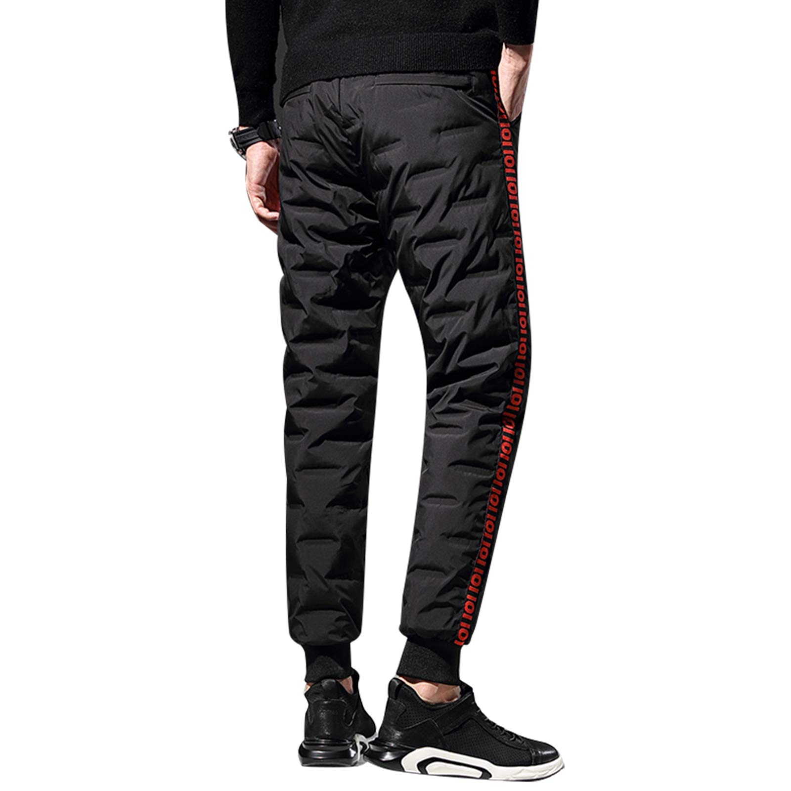 Uomo Pantaloni da Neve in Piumino D'Anatra Caldo Invernale Pantaloni Outdoor Resistenti all'Acqua con Tasche con Cerniera