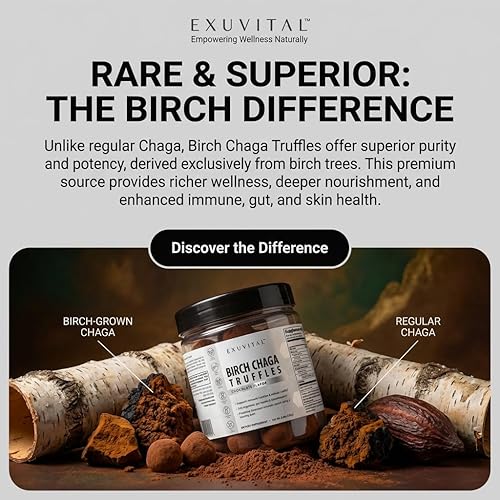 Miniatura 5 de Birch Chaga Truffles, Daily Wellness Support, Natural Superfood Bites, Immune Support, Skin Health, Gut Health, Hormonal Balance, with Dates,