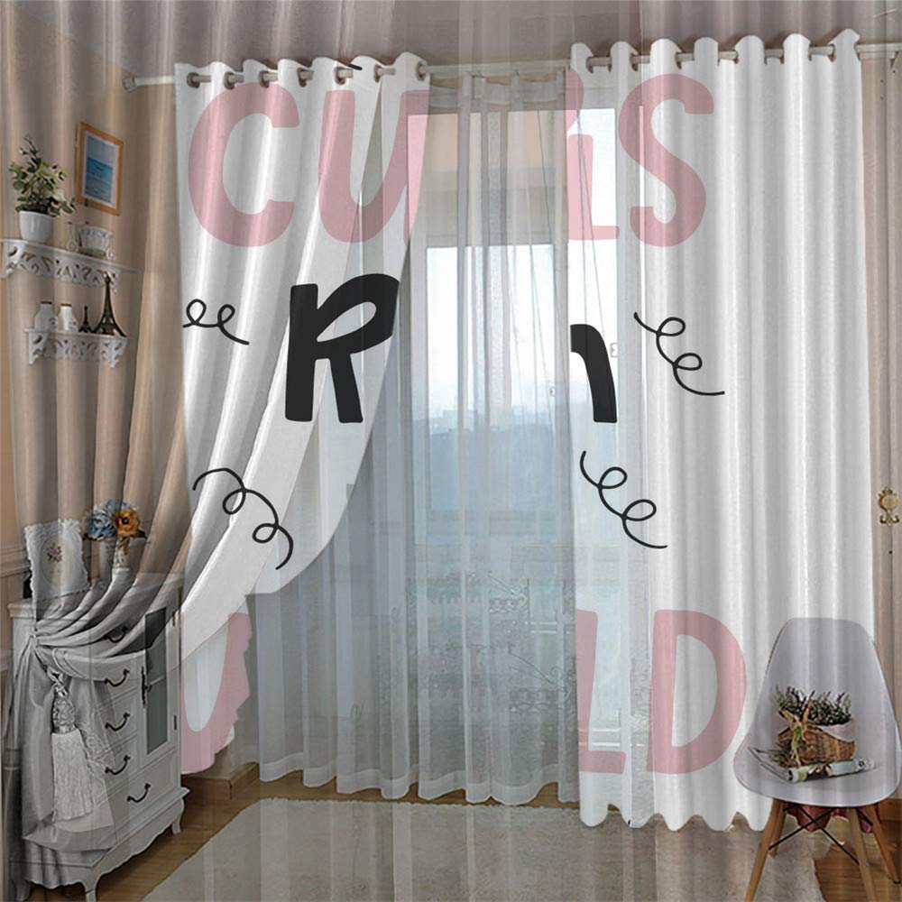 Gardinen Blickdicht Vorhänge 2er Set mit Ösen und Raffhalter, Morbuy 3D Drucken Modern Verdunkelungs Thermo Vorhänge Vorhänge-Set für Wohnzimmer Schlafzimmer (168x140cm *2,Bunte Buchstaben)