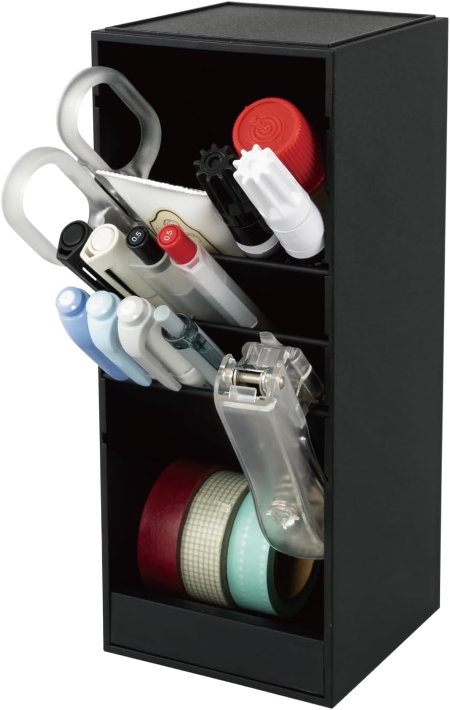 カール事務器(CARL) Karl Office TS-012-K Pen Holder, Tool Stand, Custom, Wide, Adjustable Dividers, Black