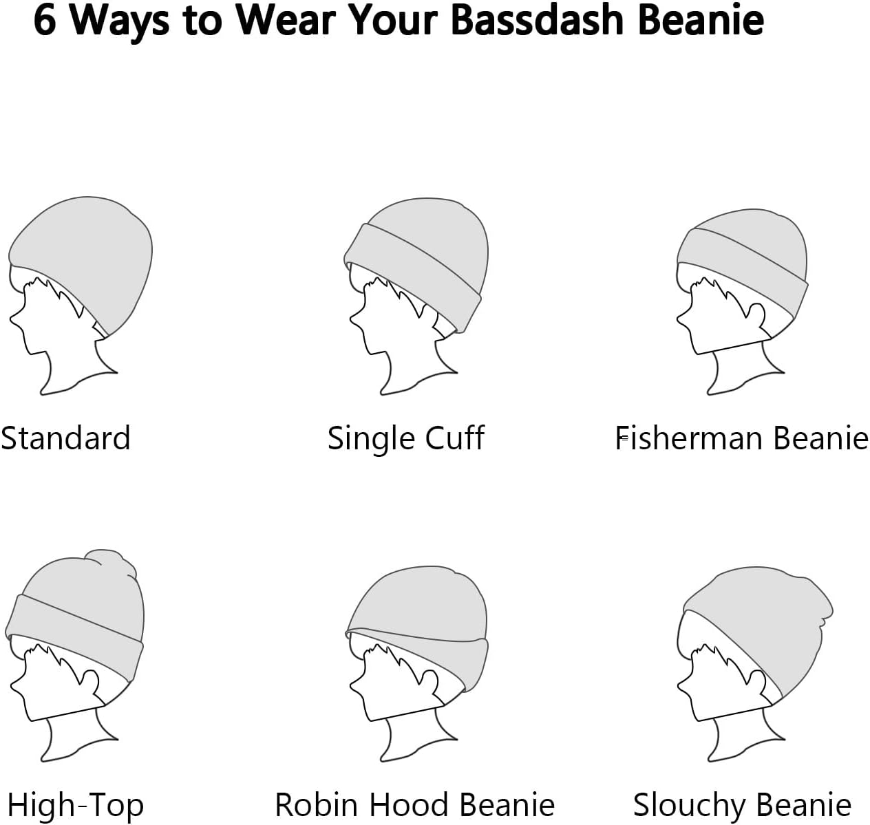 BASSDASH Winter Stretchy Knit Beanie Hats Soft Warm for Men Women Lightweight Stylish Unisex Cuffed Beanies - Image 6