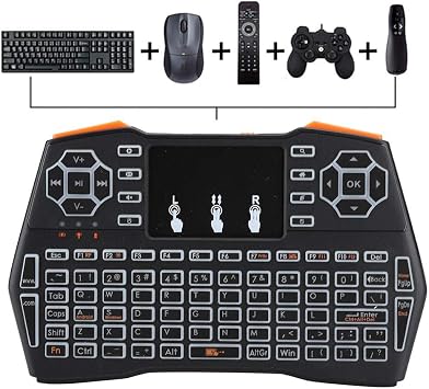 Wendry I8 Plus Air Mouse with Touchpad, 2.4GHz Mini LED Backlit Keyboard, Plug and Play