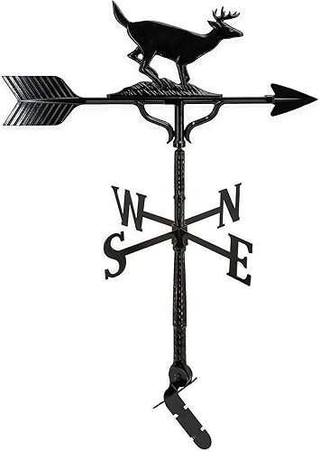 Montague Metal Products Veleta de 32 pulgadas con adorno negro satinado, natural