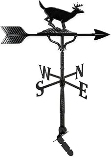 Montague Metal Products 32-Inch Weathervane with Satin Black Buck Ornament, Natural