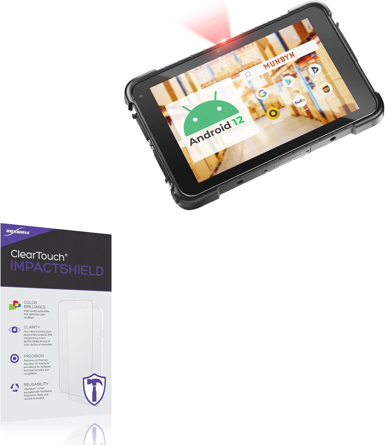 BoxWave Screen Protector Compatible with Munbyn IRT01Pro - ClearTouch ImpactShield (2-Pack), Impenetrable Screen Protector Flexible Film